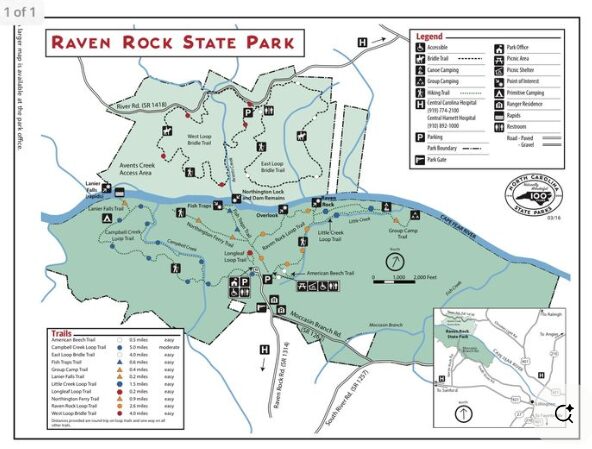 Raven Rock State Park Trail Hiking Map