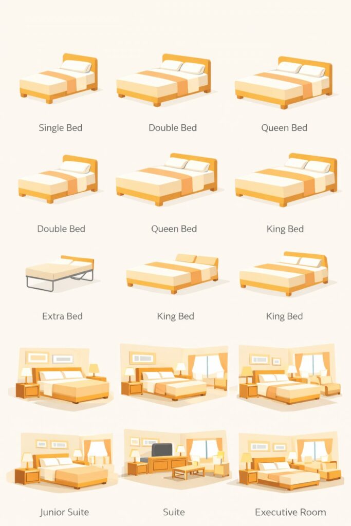 What are the types of rooms in a hotel